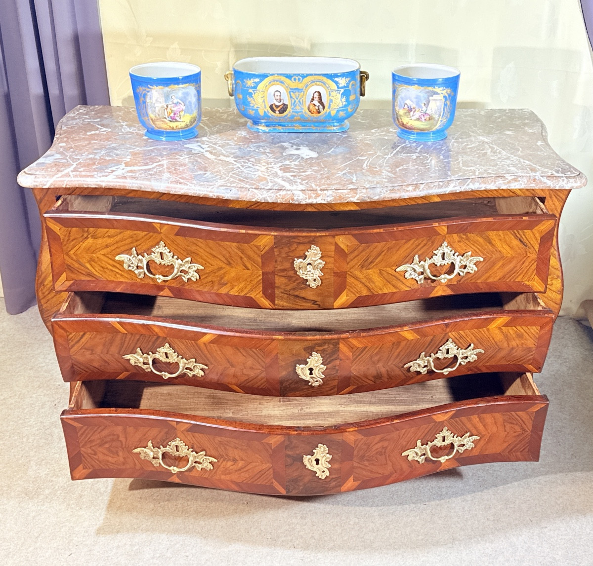 Commode Louis XV signée ANC , Époque XVIIIe Siècle -photo-4