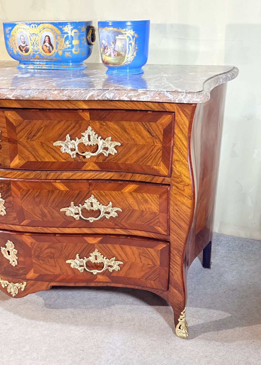 Commode Louis XV signée ANC , Époque XVIIIe Siècle -photo-5