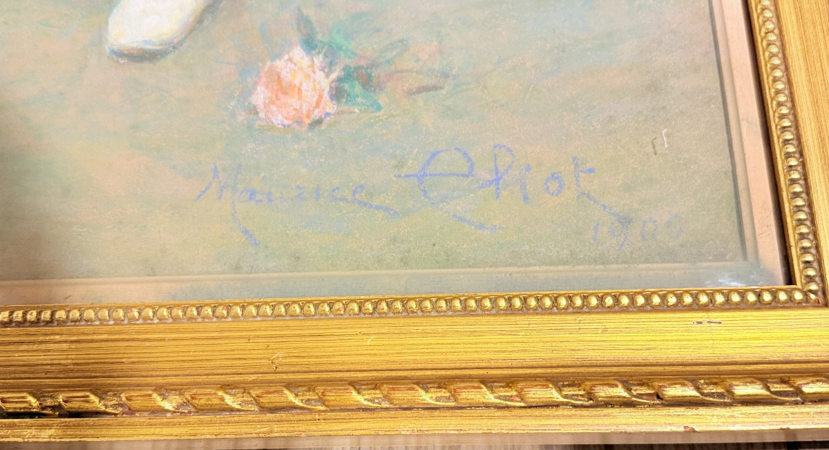 Pastel Signed Maurice Eliot, Dated 1906 -photo-1