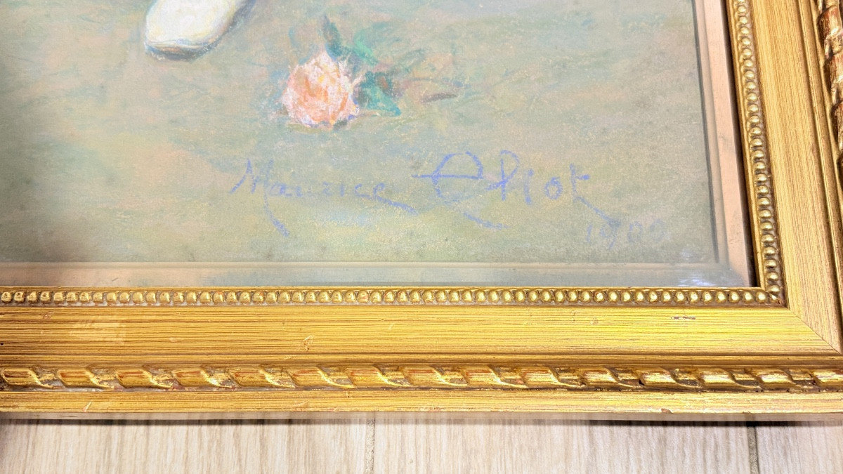 Pastel Signed Maurice Eliot, Dated 1906 -photo-6