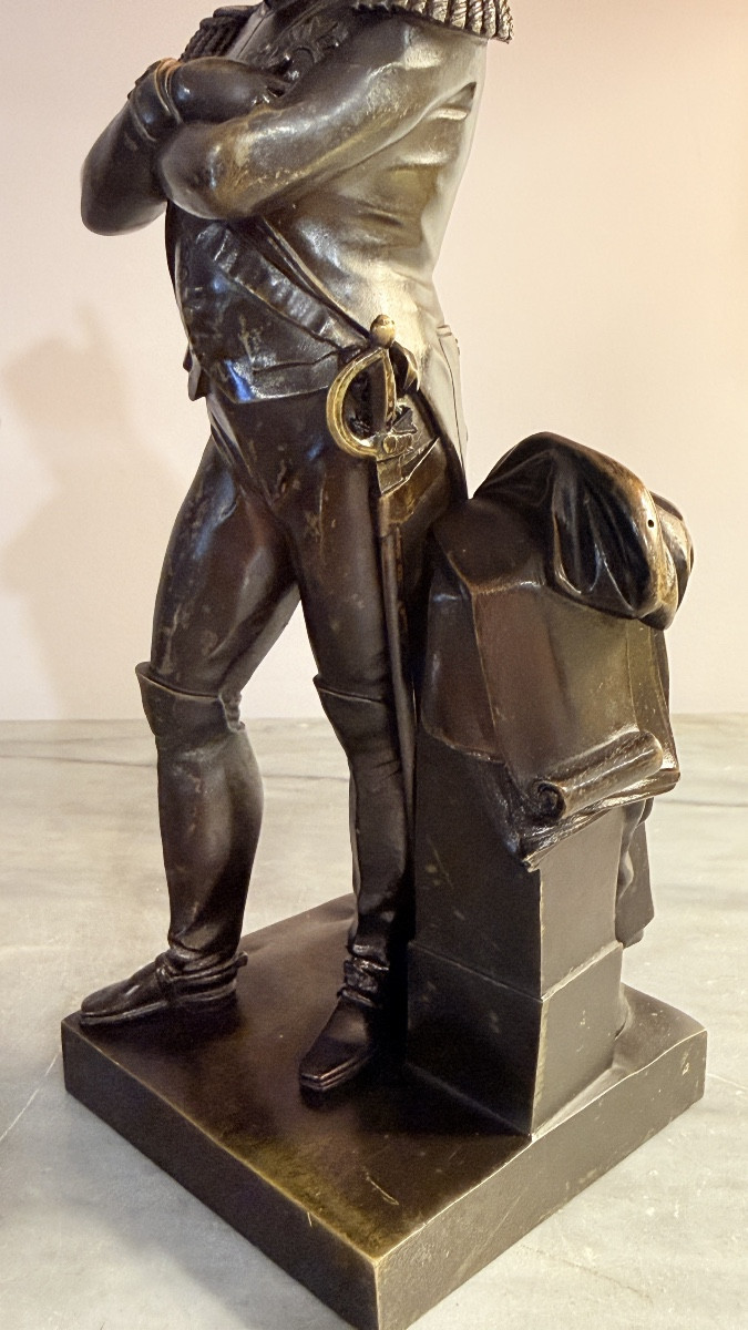Statue en Pied  de Napoléon 1er , en Bronze Patine Brune -photo-1