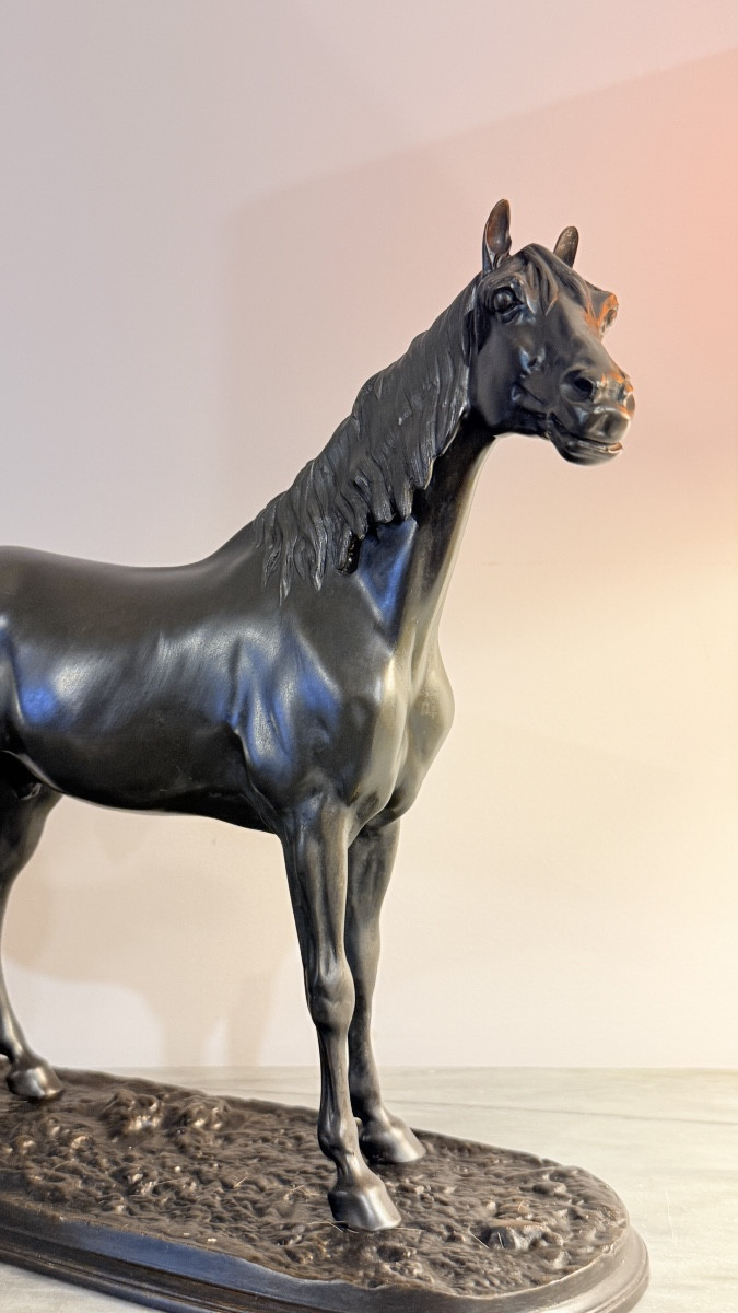 Cheval en Bronze  signé Pierre Jules MÈNE et BARBEDIENNE. -photo-2