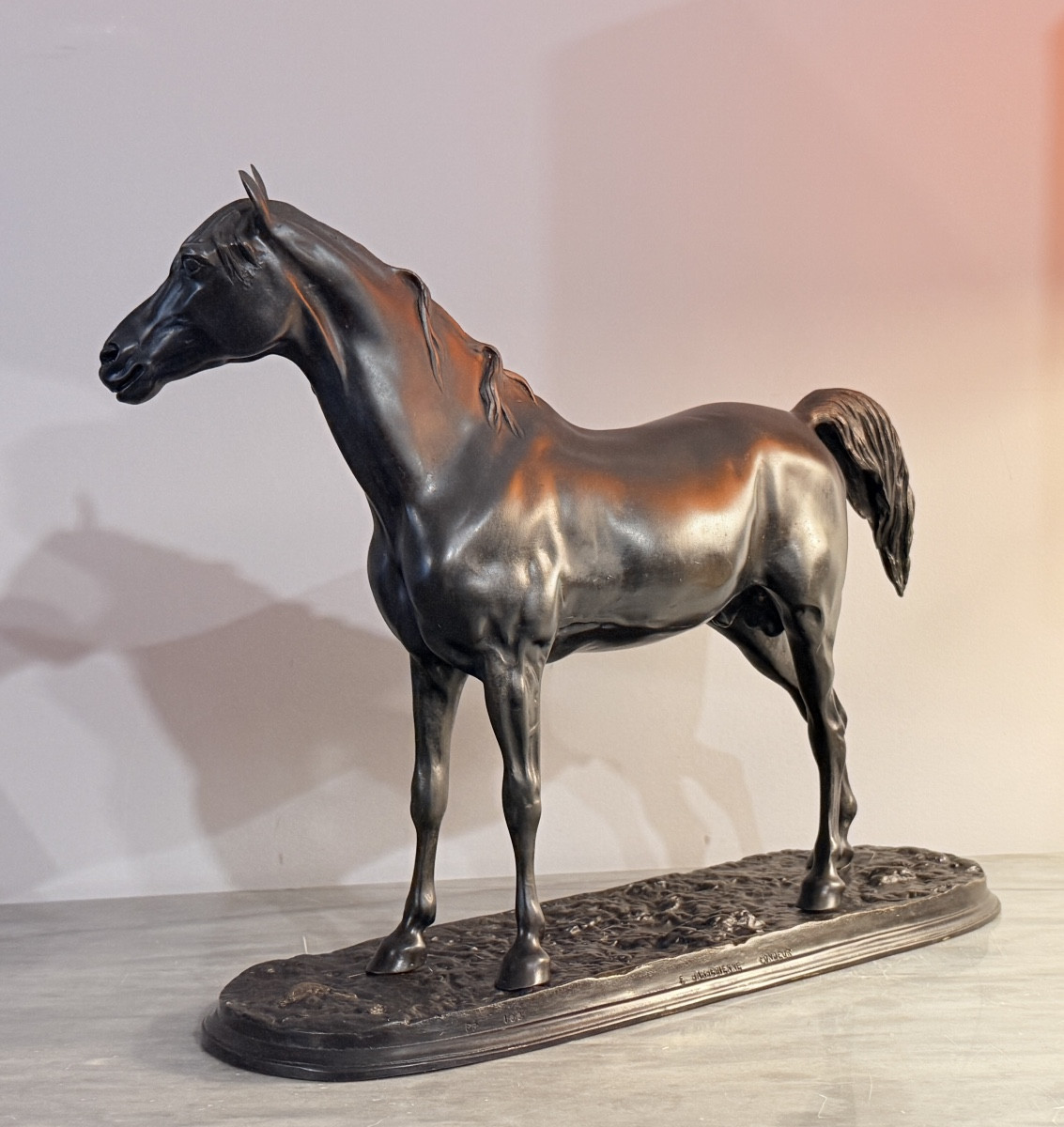 Cheval en Bronze  signé Pierre Jules MÈNE et BARBEDIENNE. -photo-2