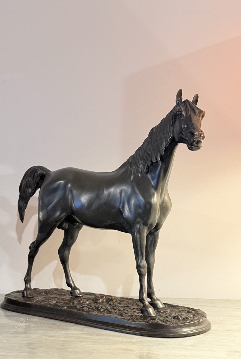 Cheval en Bronze  signé Pierre Jules MÈNE et BARBEDIENNE. -photo-6