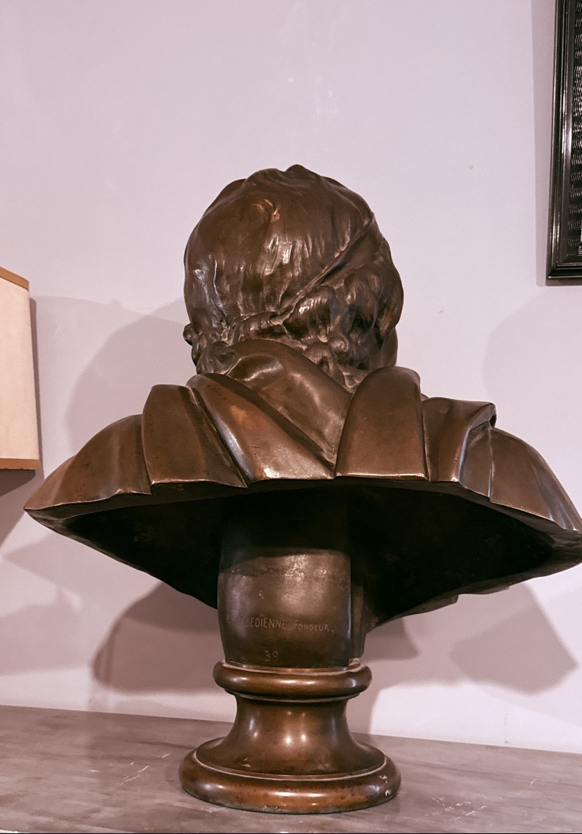 Buste en Bronze Signé BARBEDIENNE ,  XIXe Siècle -photo-3
