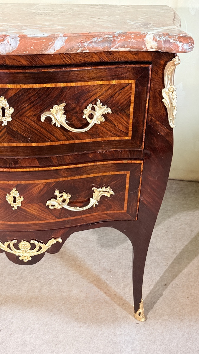 Commode Louis XV , galbée Époque XVIIIe Siècle -photo-2
