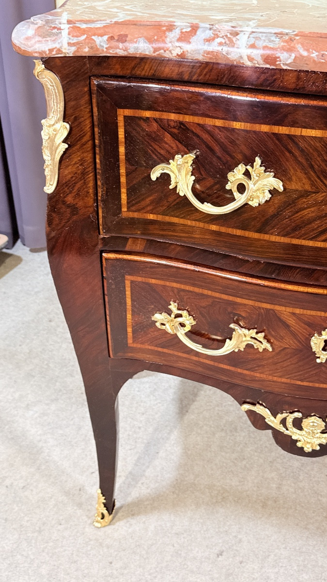 Commode Louis XV , galbée Époque XVIIIe Siècle -photo-3