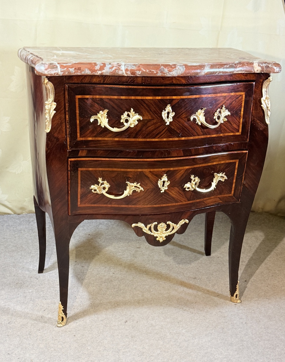 Commode Louis XV , galbée Époque XVIIIe Siècle -photo-4