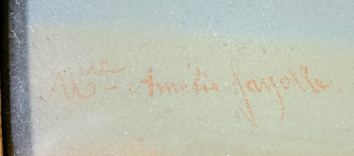 Pastel Signed Amélie Fayolle (1826-1880), 19th Century -photo-8