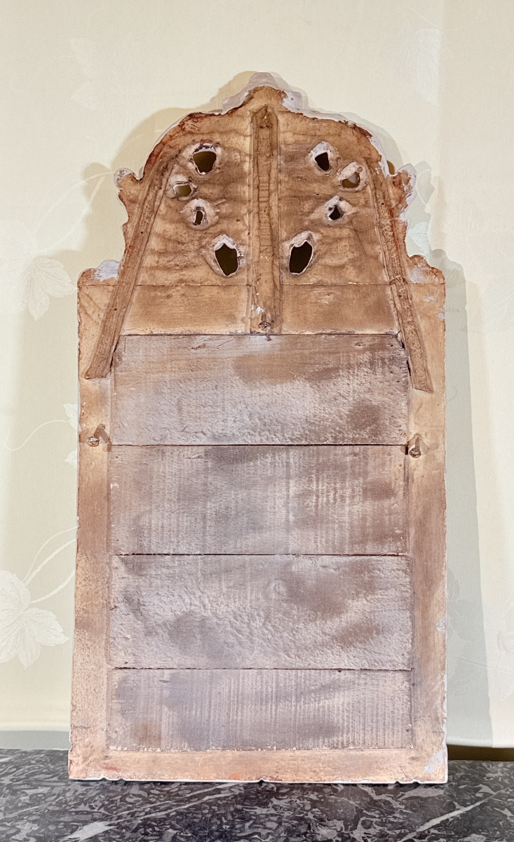 Miroir Louis XVI , en Bois rechampi , Époque XVIIIe Siècle -photo-7