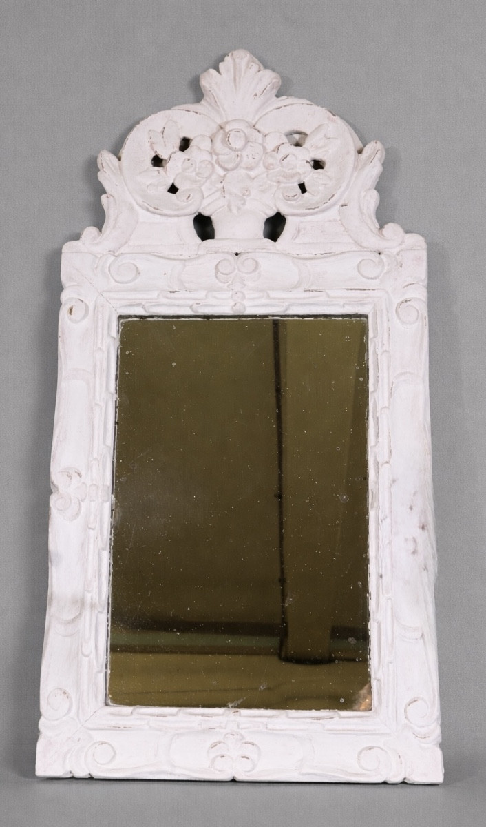 Miroir Louis XVI , en Bois rechampi , Époque XVIIIe Siècle 
