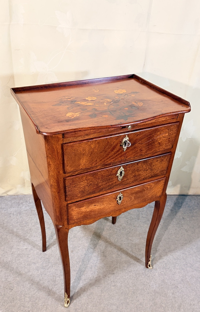 Chiffonnière Louis XV en Merisier , Époque XVIIIe Siècle -photo-3