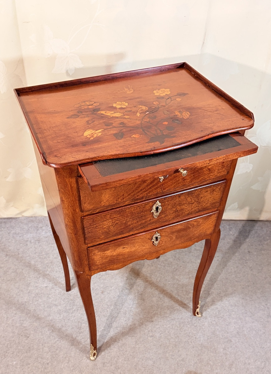 Chiffonnière Louis XV en Merisier , Époque XVIIIe Siècle -photo-7