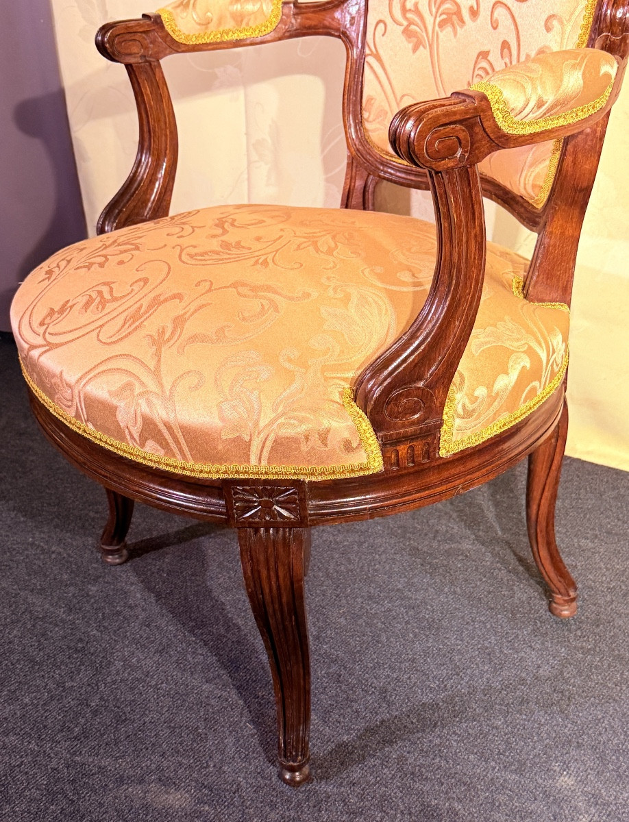 Armchair Stamped G. Iacob, Model Delivered To The Count Of Artois, 18th Century -photo-2
