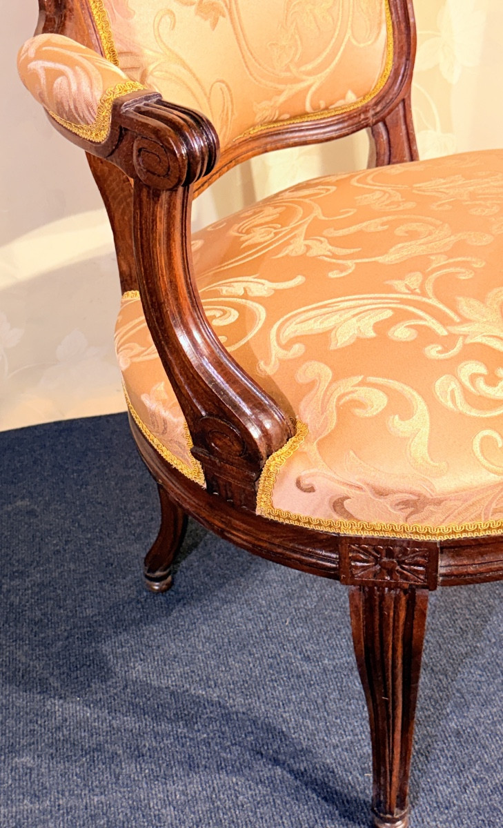 Armchair Stamped G. Iacob, Model Delivered To The Count Of Artois, 18th Century -photo-3