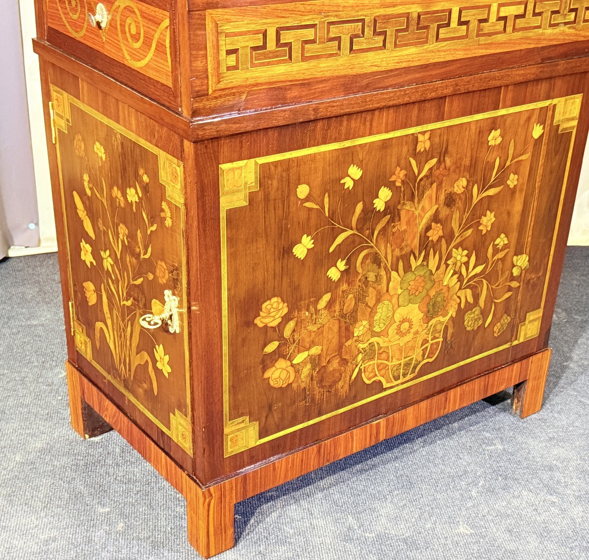 Cartonnier Louis XVI en Marqueterie , Époque XVIIIe Siècle -photo-8