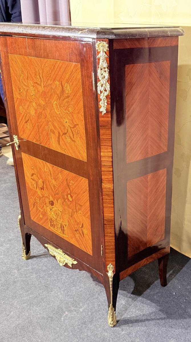 Meuble d’appui En Marqueterie Florale   , Époque XIXe Siècle -photo-5