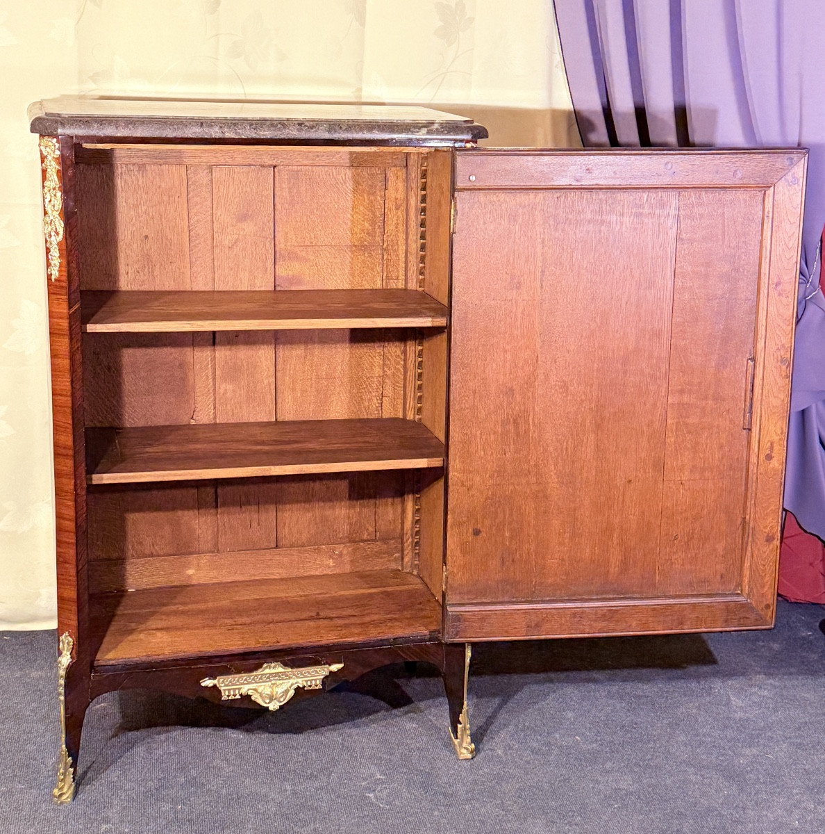 Meuble d’appui En Marqueterie Florale   , Époque XIXe Siècle -photo-7