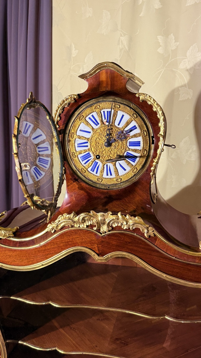 Cartonnier Louis XV Clock, 18th Century-photo-4