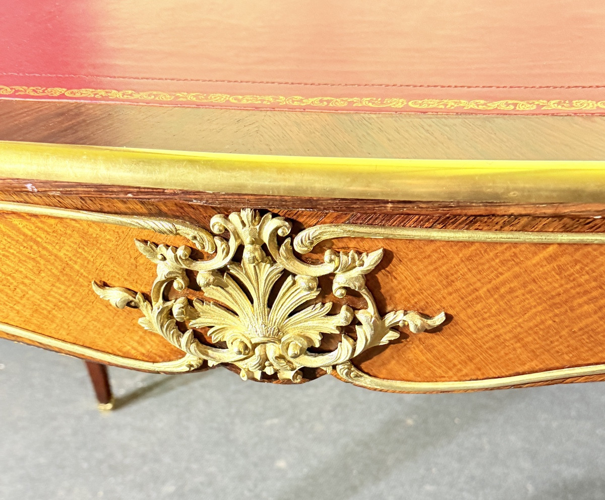 Bureau Louis XV en Marqueterie , Époque XIXe Siècle -photo-3