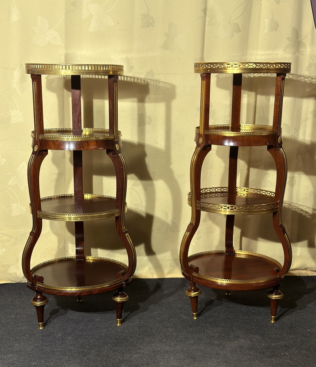 Deux Sellettes Louis XVI , ESCALIER DE CRISTAL. , Époque XIXe 