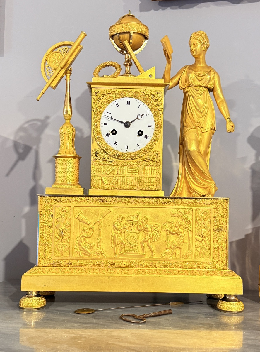 Pendule En Bronze Doré , Époque EMPIRE vers 1815 -photo-6