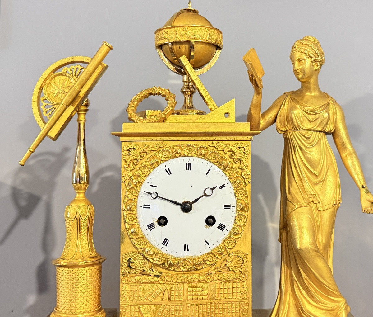 Pendule En Bronze Doré , Époque EMPIRE vers 1815 -photo-8