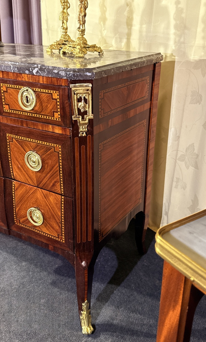Transitional Marquetry Chest Of Drawers. 18th Century-photo-7