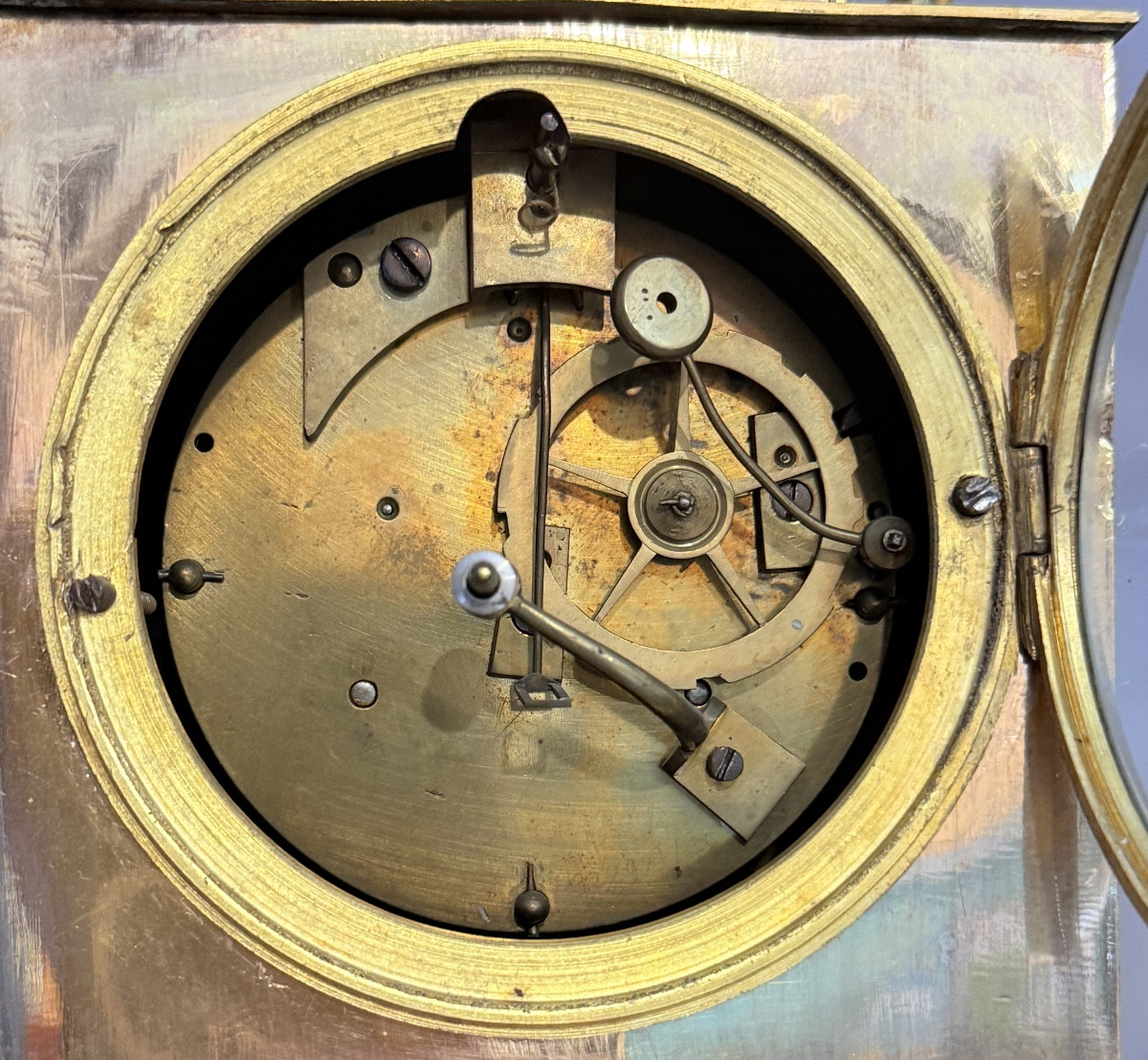Gilded Bronze Mercury Clock From The Empire Period, 19th Century-photo-5