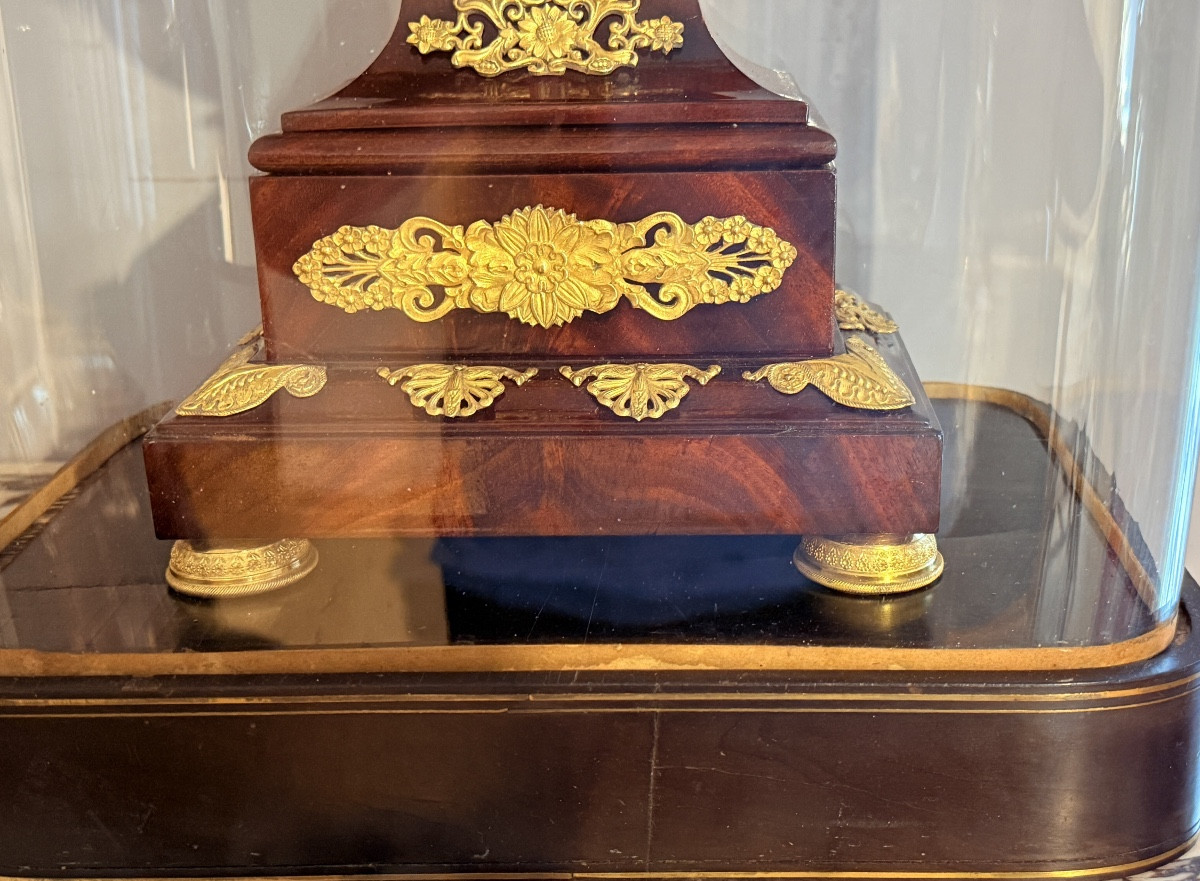 Grande Pendule LYRE  Charles X avec son Globe :  65 CM -photo-1