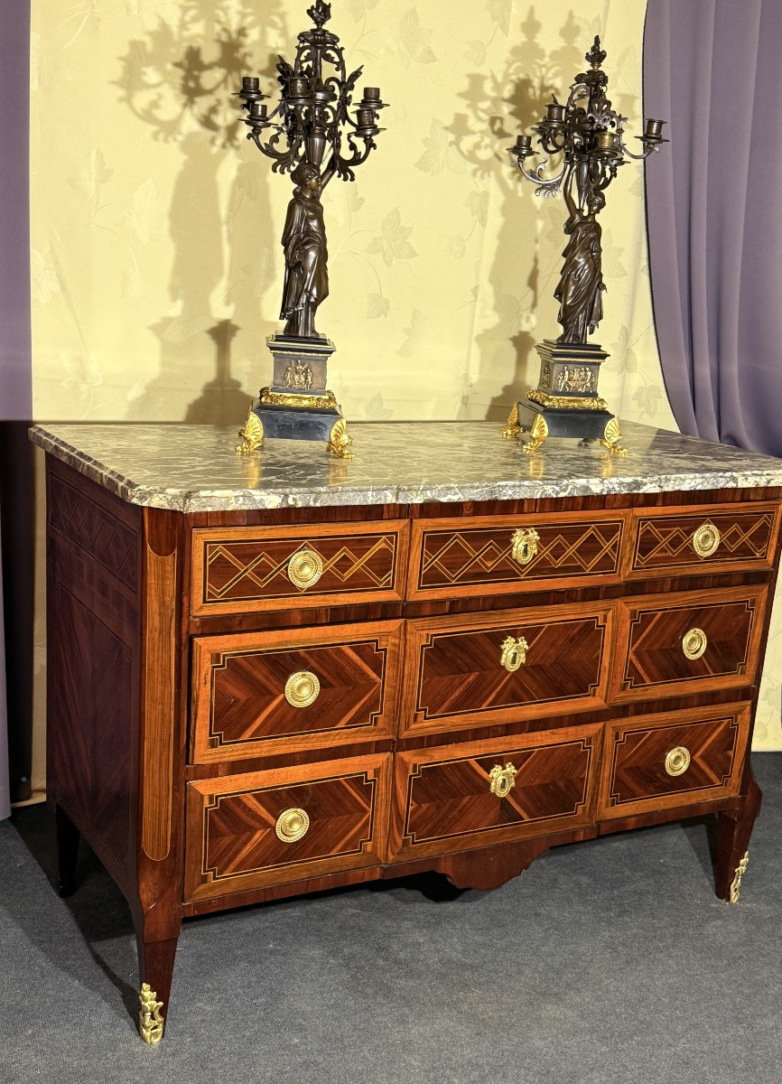 Central Chest Of Drawers Transition Period, 18th Century-photo-5