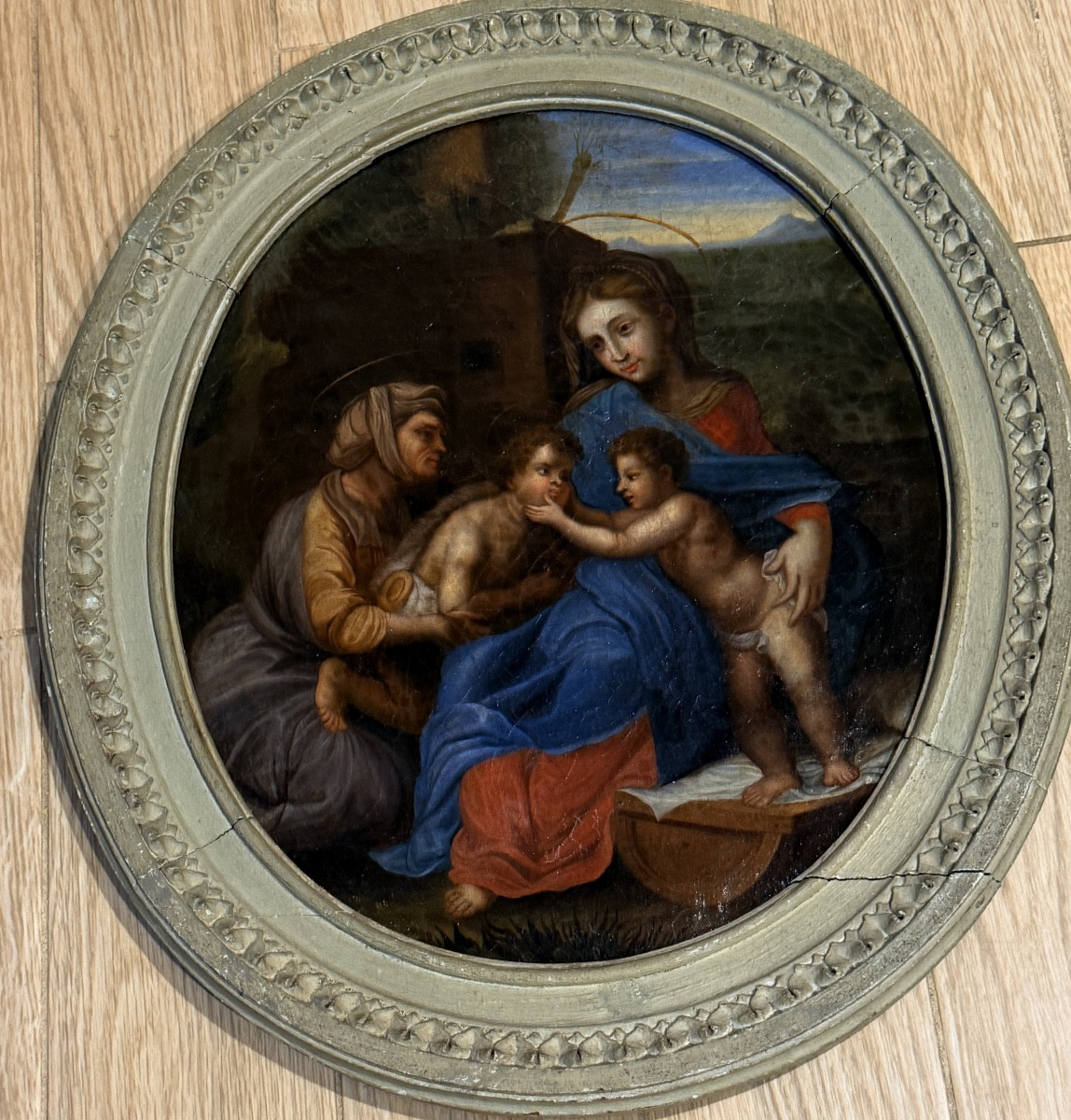 The Little Holy Family, Follower Of Raphael, 17th Century-photo-4