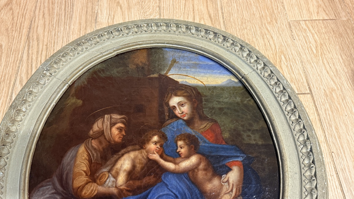 The Little Holy Family, Follower Of Raphael, 17th Century-photo-6