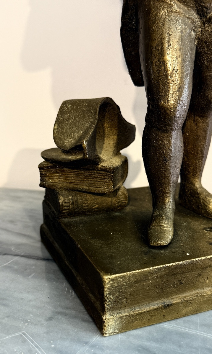 Statue Napoleon Bonaparte En Pied , Antique Bronze-photo-2