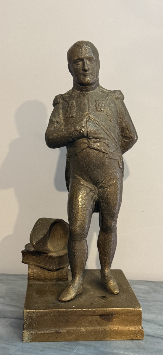 Statue Napoleon Bonaparte En Pied , Antique Bronze-photo-2