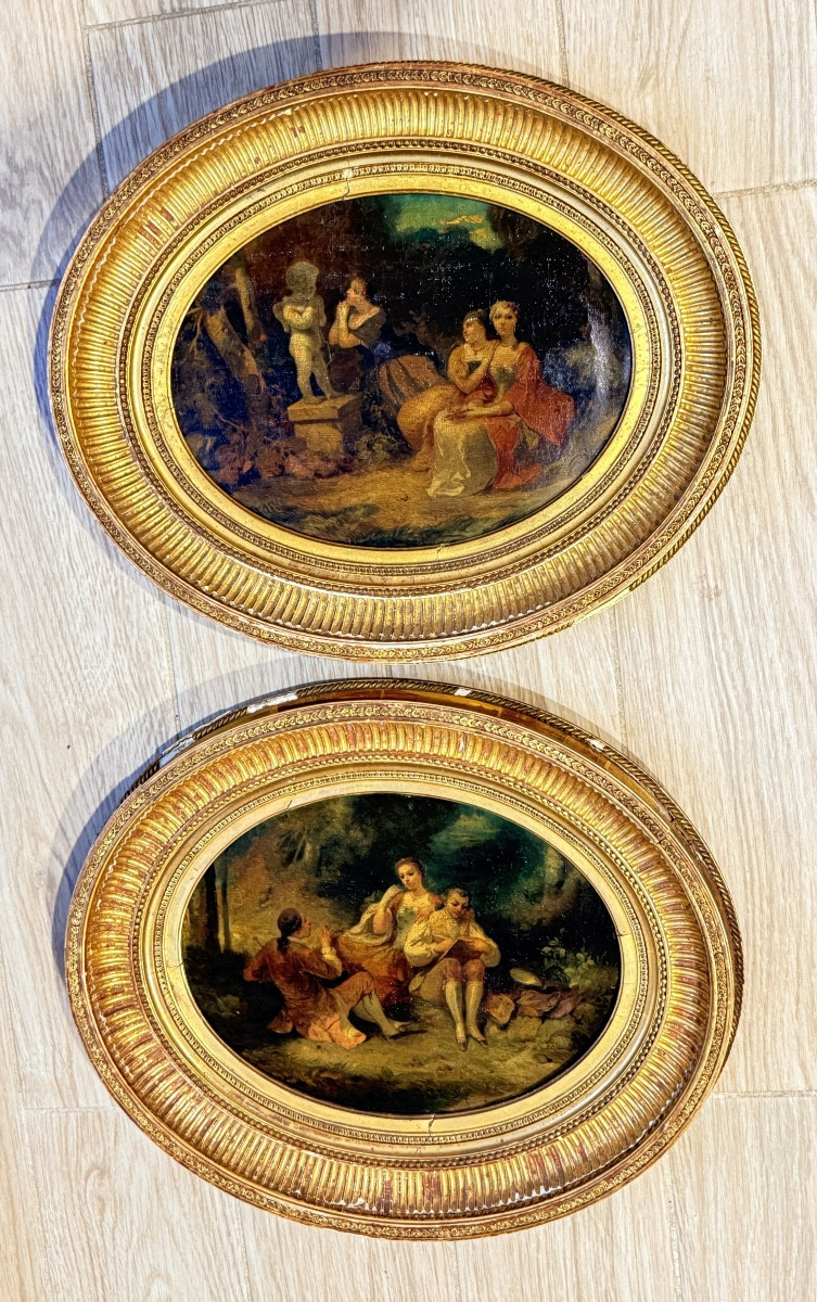 Pair Of Pendants : Lanfant De Metz ( 1814-1892 )-photo-3
