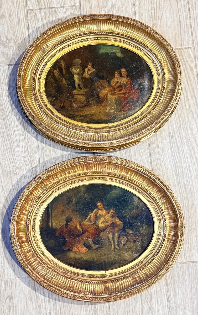 LANFANT de METZ ( 1814-1892 ) Paire de Pendants 