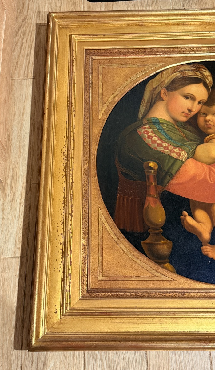Virgin And Child , In The Taste Of Raphael , 19th Century-photo-1