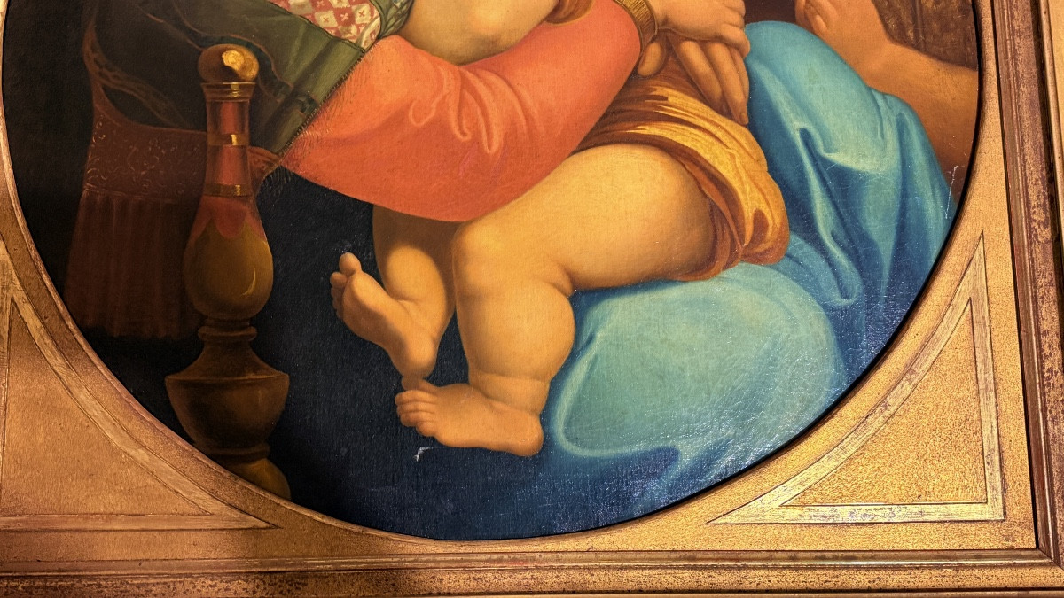 Virgin And Child , In The Taste Of Raphael , 19th Century-photo-4