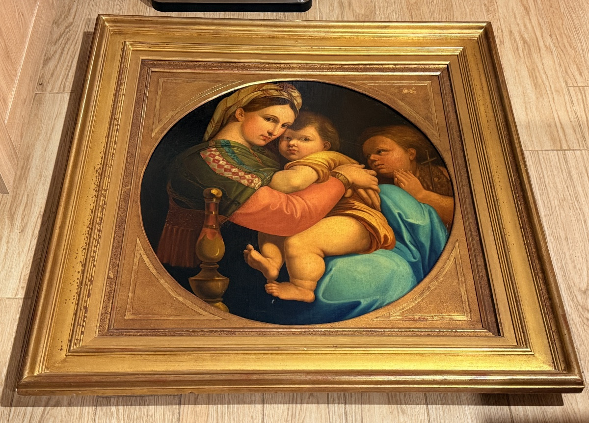 Virgin And Child , In The Taste Of Raphael , 19th Century-photo-5