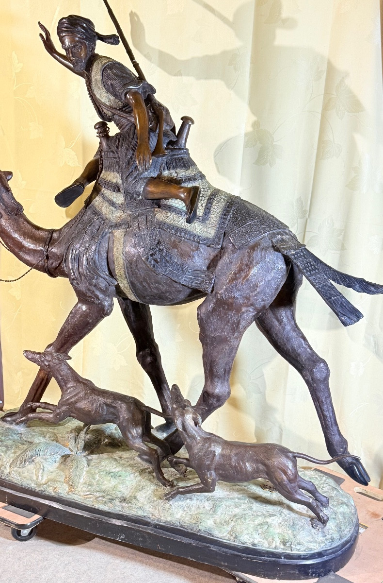 Statue orientaliste en Bronze , signée DUBUCAND , 140 CM -photo-3