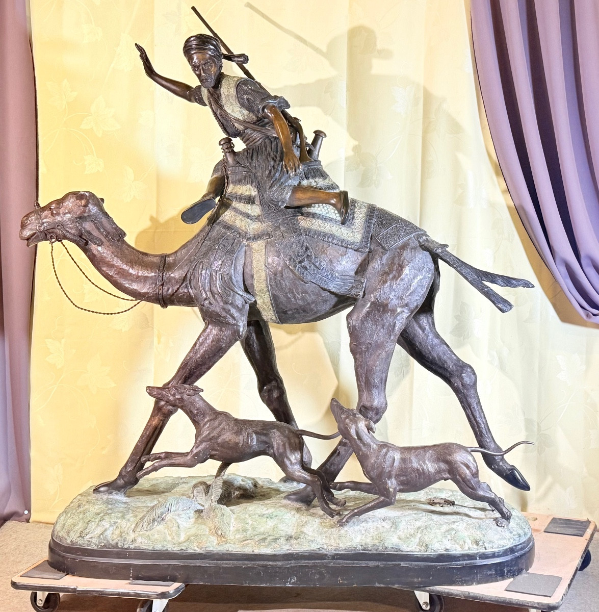 Statue orientaliste en Bronze , signée DUBUCAND , 140 CM -photo-4