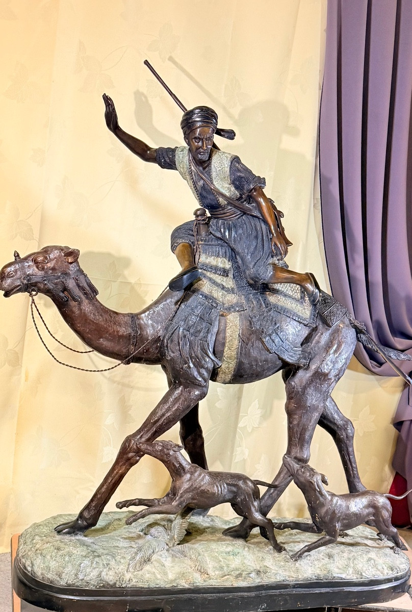 Statue orientaliste en Bronze , signée DUBUCAND , 140 CM -photo-7