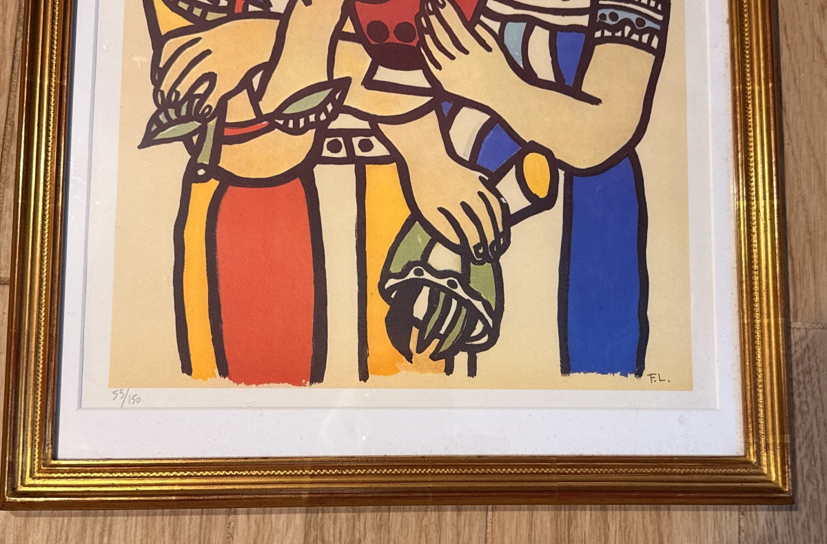 Fernand LÉGER , Litho 2 Femmes au Vase  ( 1881-1955 ) -photo-1