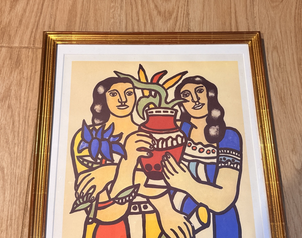 Fernand LÉGER , Litho 2 Femmes au Vase  ( 1881-1955 ) -photo-3