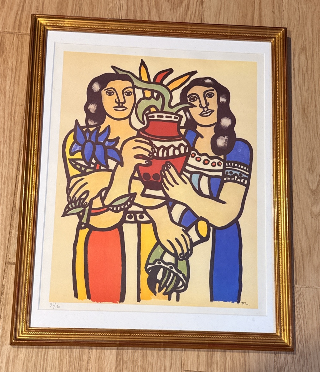 Fernand LÉGER , Litho 2 Femmes au Vase  ( 1881-1955 ) -photo-5