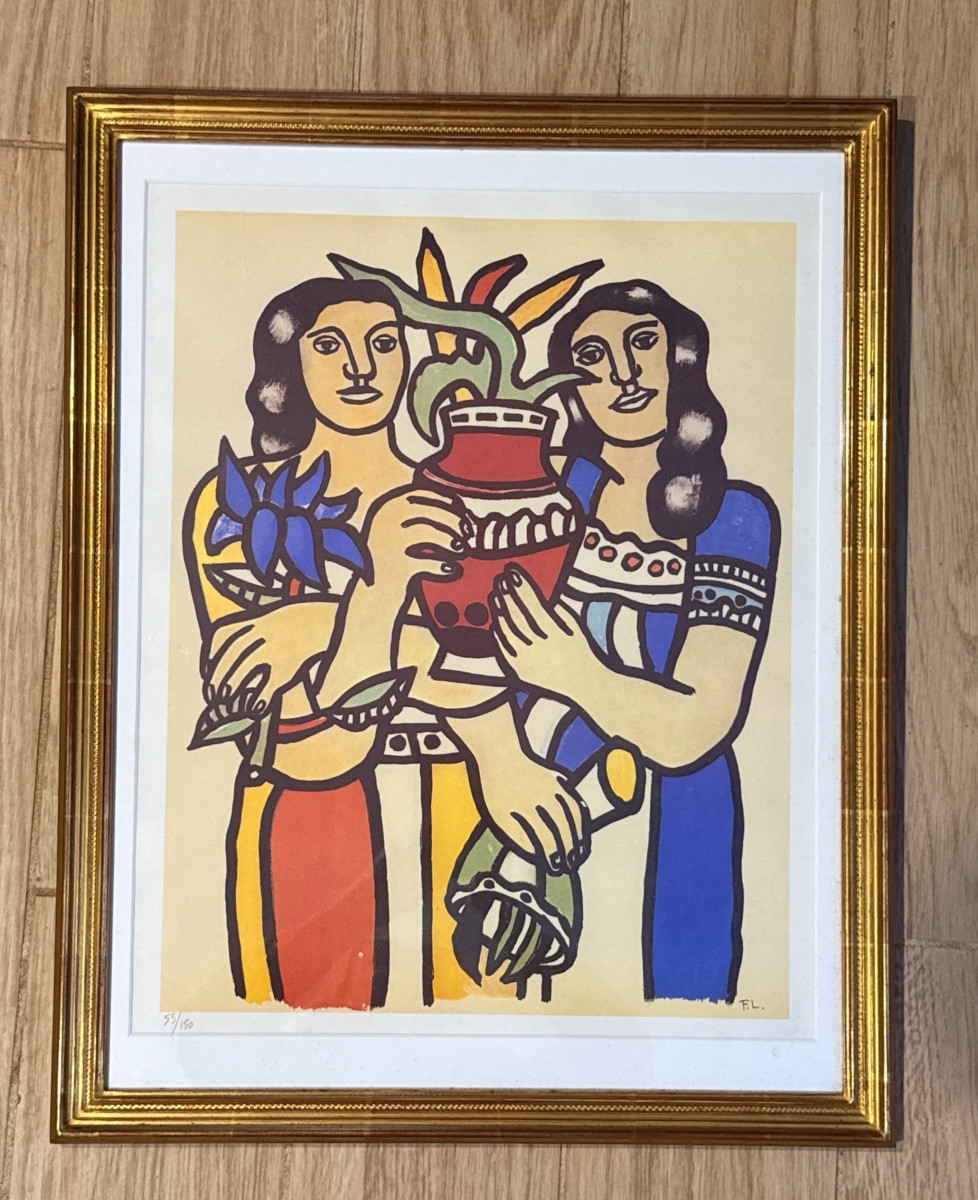 Fernand LÉGER , Litho 2 Femmes au Vase  ( 1881-1955 ) 