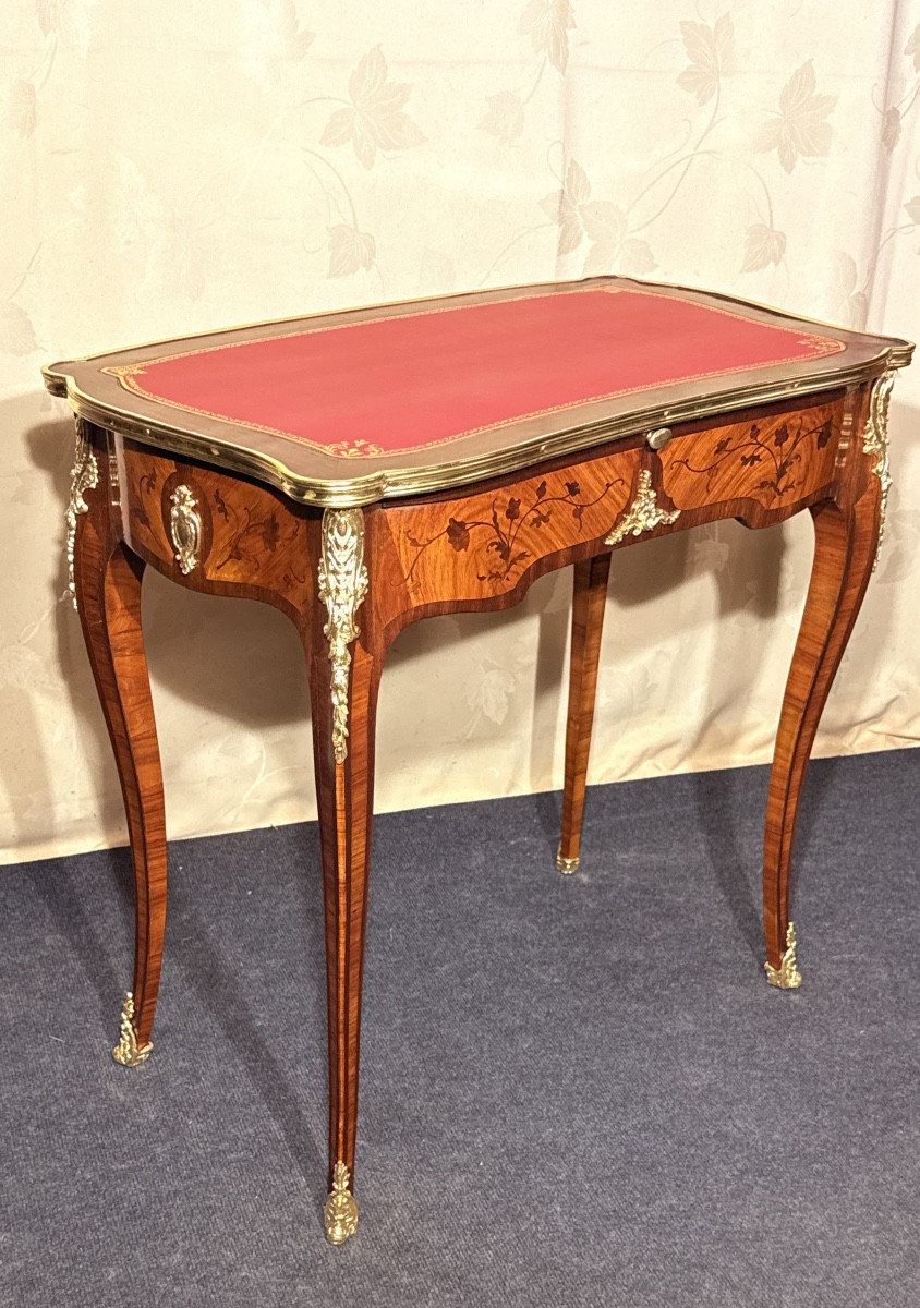 Louis XV Writing Table, 19th Century-photo-2
