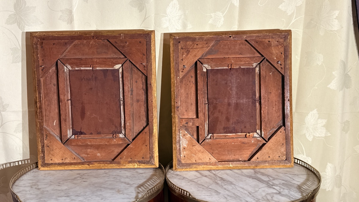 Paire de Tableau de Fleurs : École 1830 , XIXe Siècle -photo-5