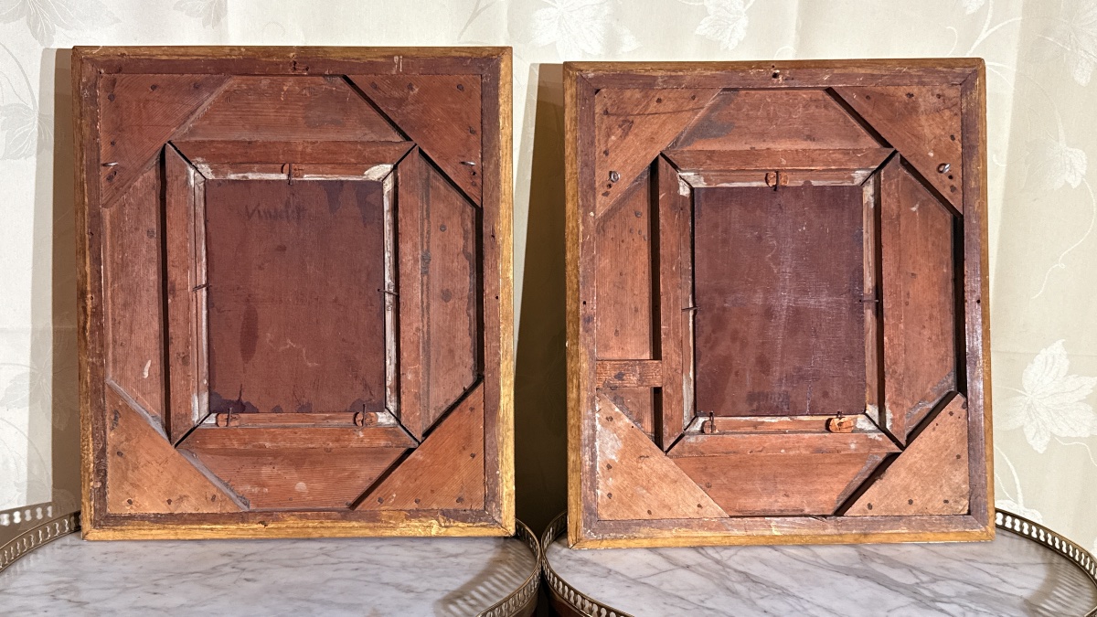 Paire de Tableau de Fleurs : École 1830 , XIXe Siècle -photo-6